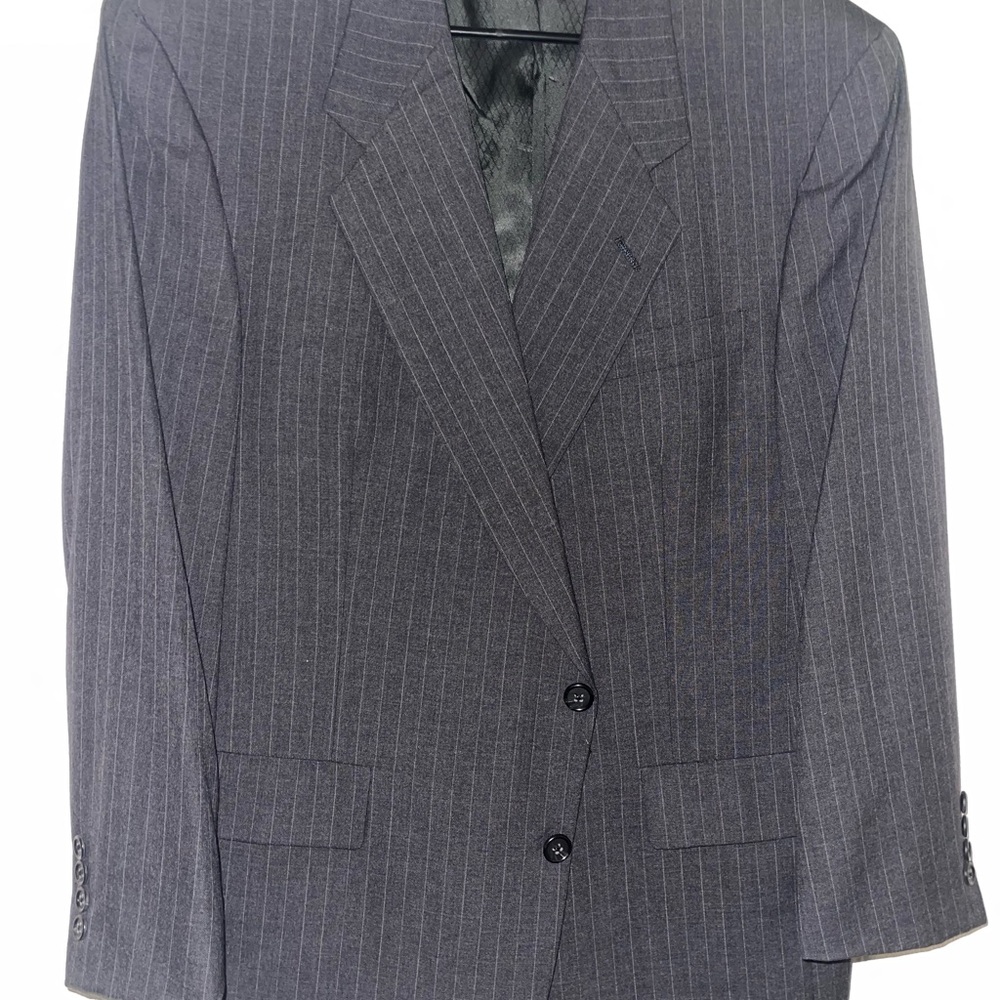 Hart Schaffner Marx Charcoal Pinstripe Suit Jacket